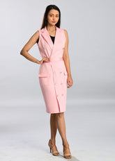 Pink Scuba Blazer Dress